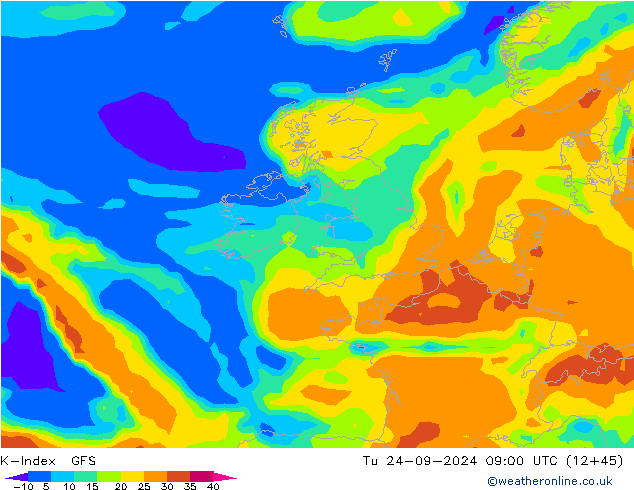 K-Index GFS Tu 24.09.2024 09 UTC