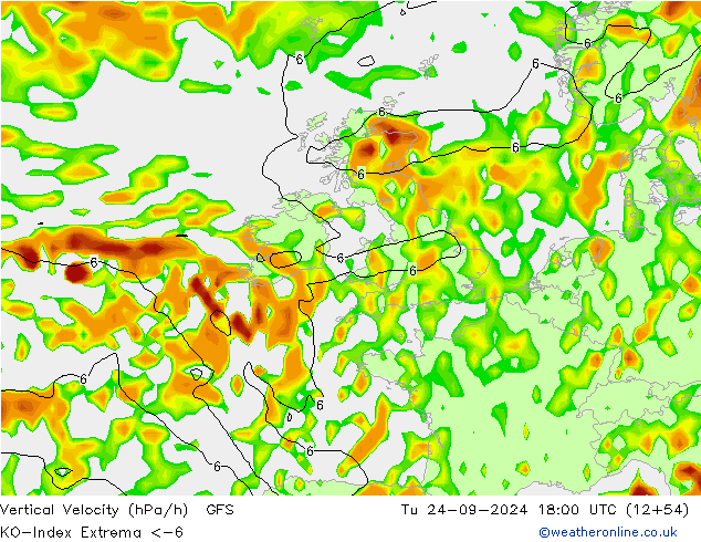 Convection-Index GFS Tu 24.09.2024 18 UTC