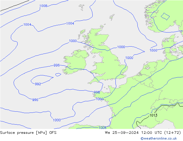 GFS: wo 25.09.2024 12 UTC