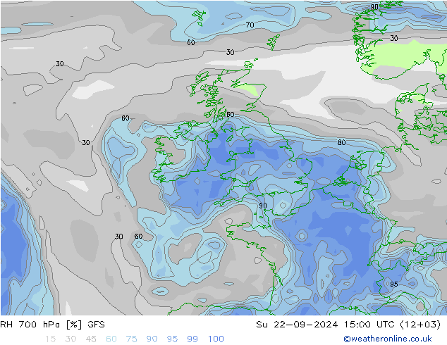 RH 700 hPa GFS So 22.09.2024 15 UTC