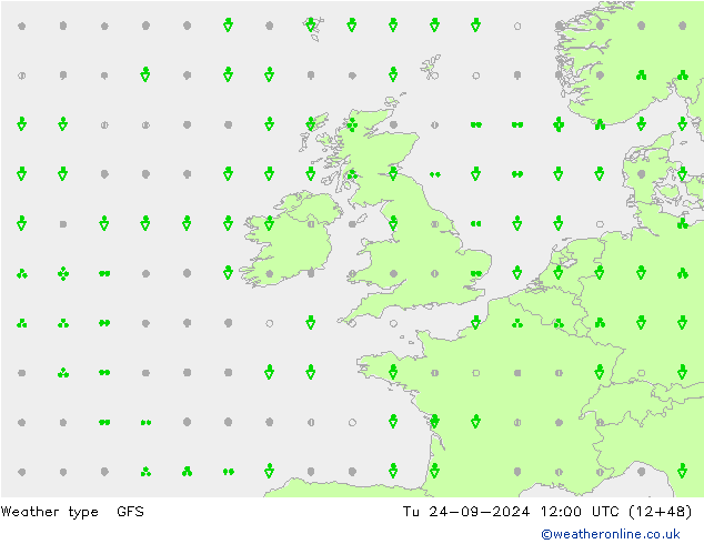 Yağış Türü GFS Sa 24.09.2024 12 UTC