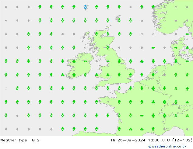 Weather type GFS Th 26.09.2024 18 UTC