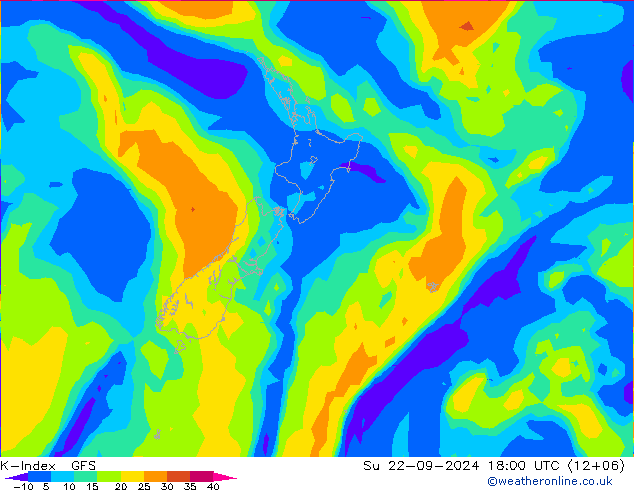 K-Index GFS Su 22.09.2024 18 UTC