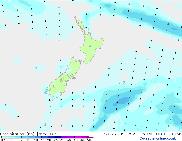 Z500/Rain (+SLP)/Z850 GFS dom 29.09.2024 00 UTC