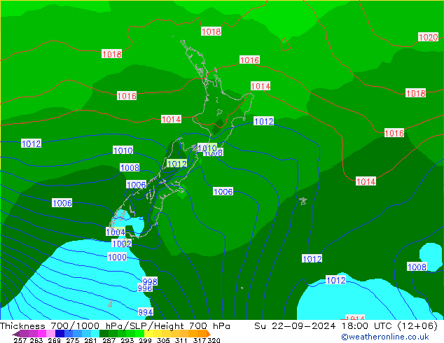 Thck 700-1000 hPa GFS Dom 22.09.2024 18 UTC