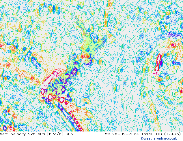 Vert. Velocity 925 hPa GFS We 25.09.2024 15 UTC