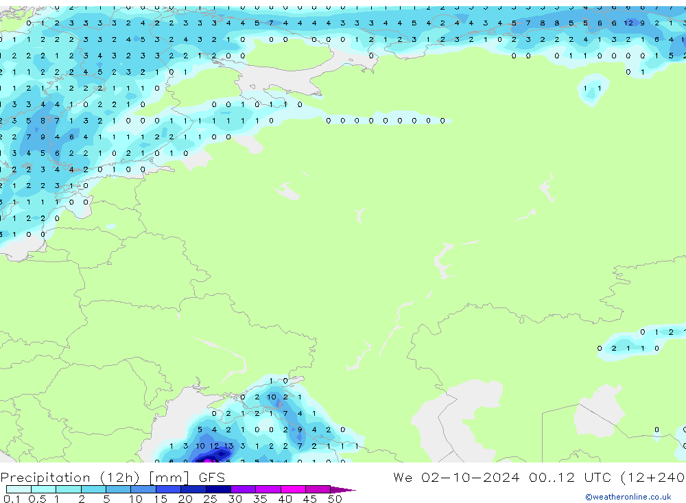 opad (12h) GFS śro. 02.10.2024 12 UTC