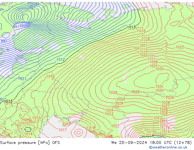 GFS: We 25.09.2024 18 UTC