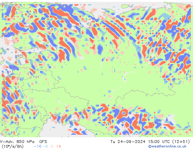 V-Adv. 850 hPa GFS Sa 24.09.2024 15 UTC