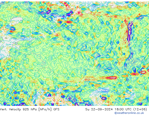 Vert. Velocity 925 hPa GFS Su 22.09.2024 18 UTC