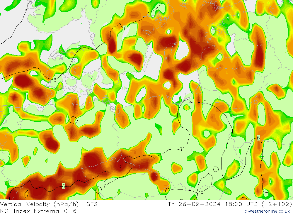 Convection-Index GFS чт 26.09.2024 18 UTC