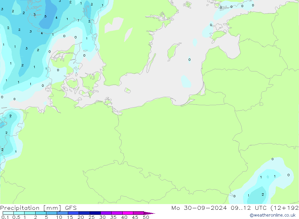 Niederschlag GFS Mo 30.09.2024 12 UTC