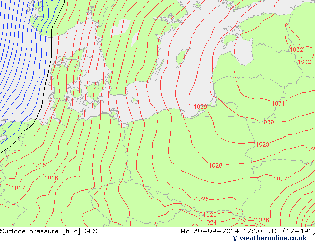 GFS: Seg 30.09.2024 12 UTC