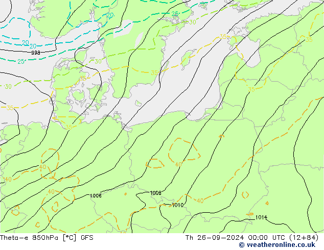 Theta-e 850hPa GFS Do 26.09.2024 00 UTC