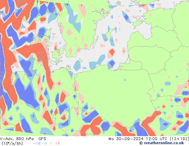 V-Adv. 850 hPa GFS Pzt 30.09.2024 12 UTC