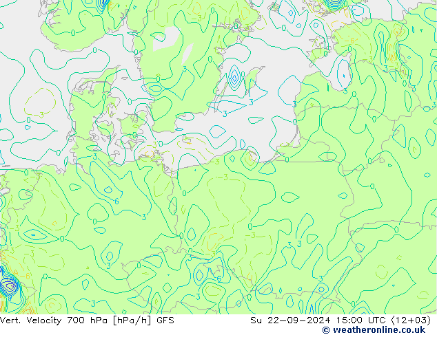 Vert. snelheid 700 hPa GFS zo 22.09.2024 15 UTC