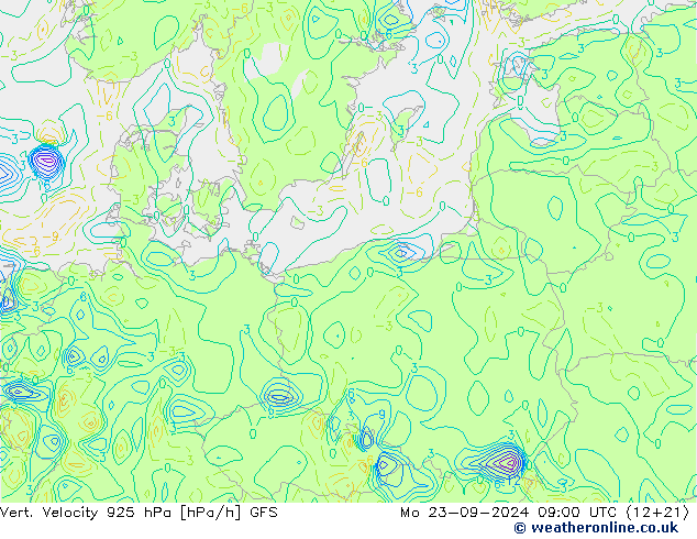 Vert. Velocity 925 hPa GFS Mo 23.09.2024 09 UTC