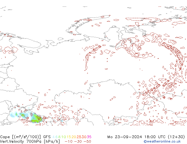 Cape GFS Mo 23.09.2024 18 UTC