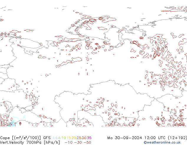 Cape GFS Po 30.09.2024 12 UTC