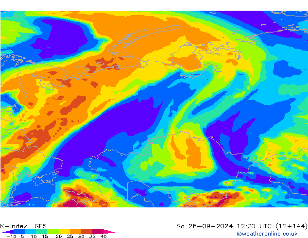 K-Index GFS  28.09.2024 12 UTC