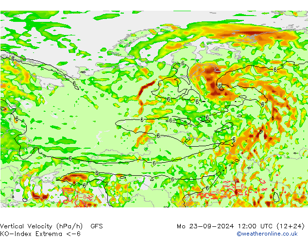 Convection-Index GFS Mo 23.09.2024 12 UTC