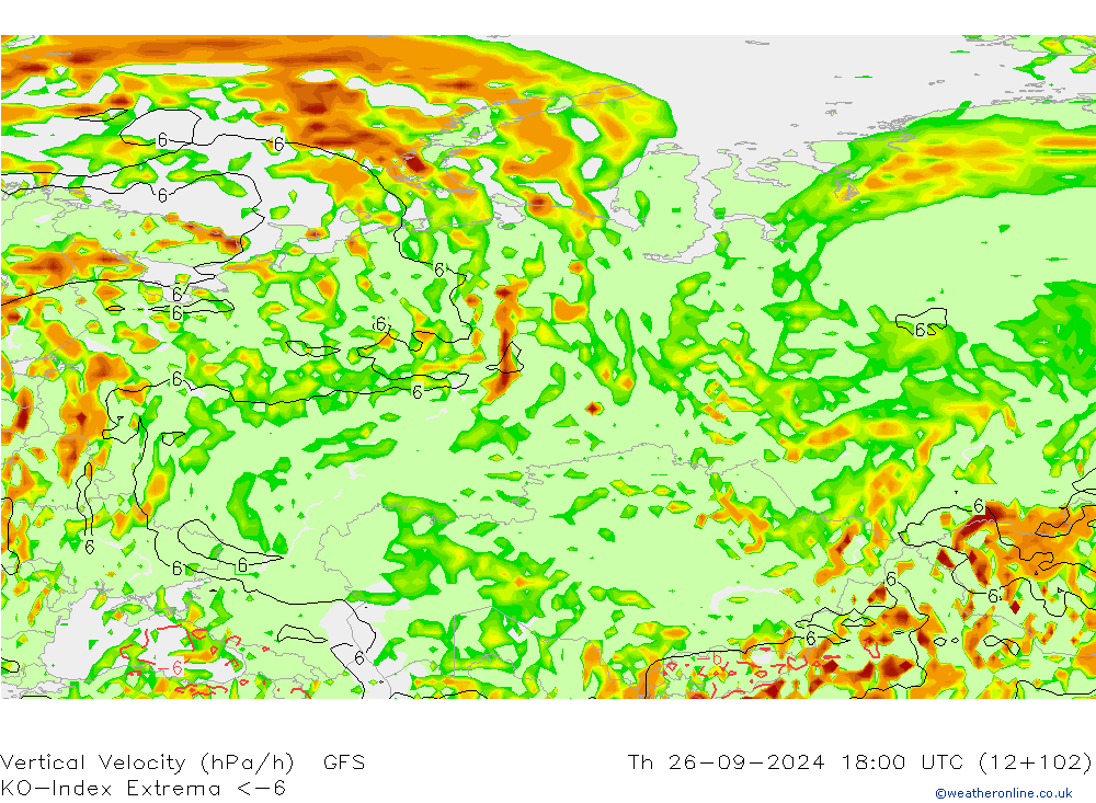 Convection-Index GFS Th 26.09.2024 18 UTC