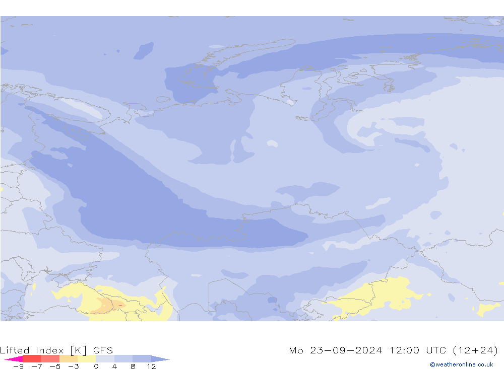 Yükseltgenmiş Indeks GFS Pzt 23.09.2024 12 UTC