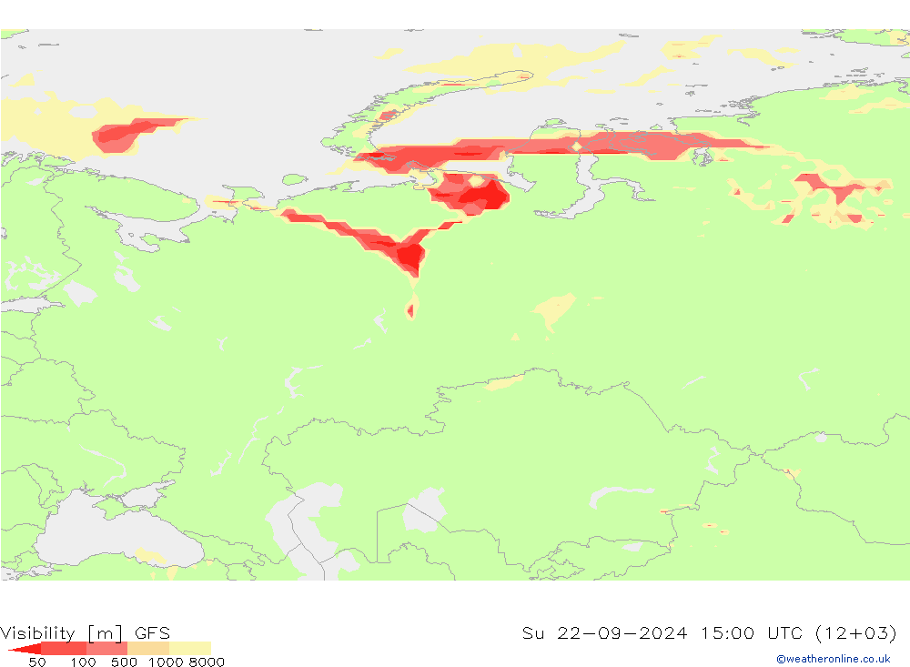 Görüş alanı GFS Paz 22.09.2024 15 UTC