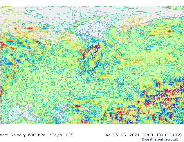 Vert. Velocity 500 hPa GFS Qua 25.09.2024 12 UTC