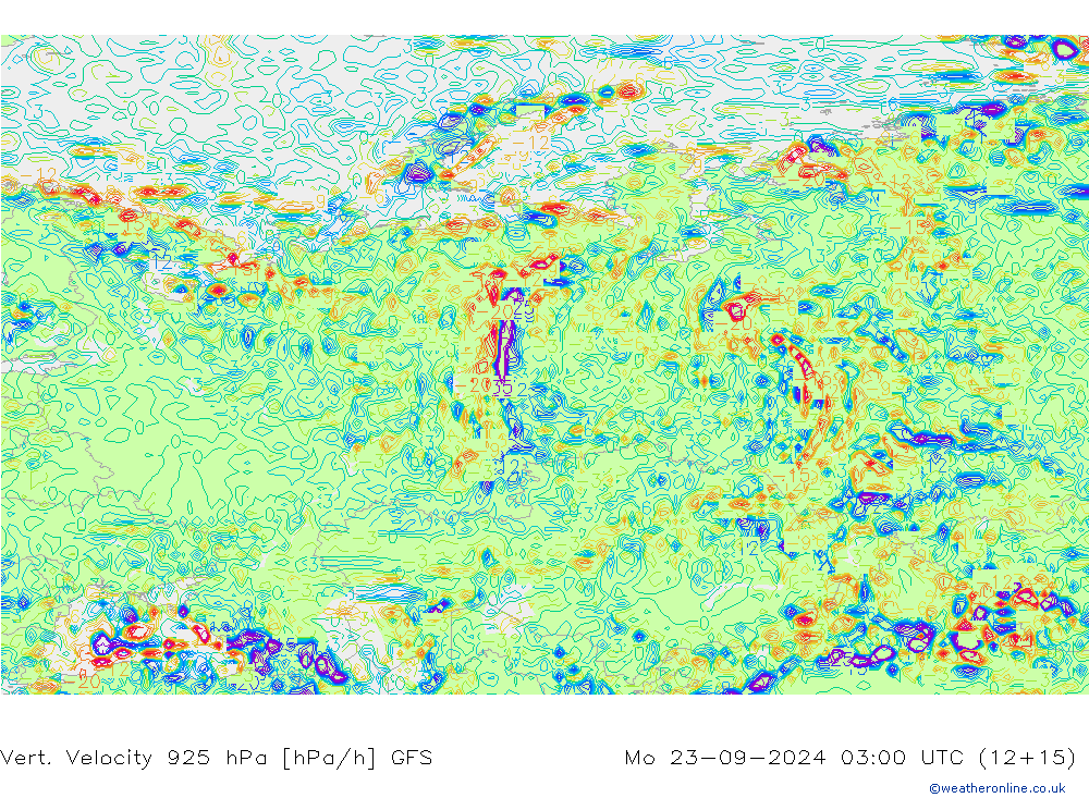 Vert. Velocity 925 hPa GFS lun 23.09.2024 03 UTC