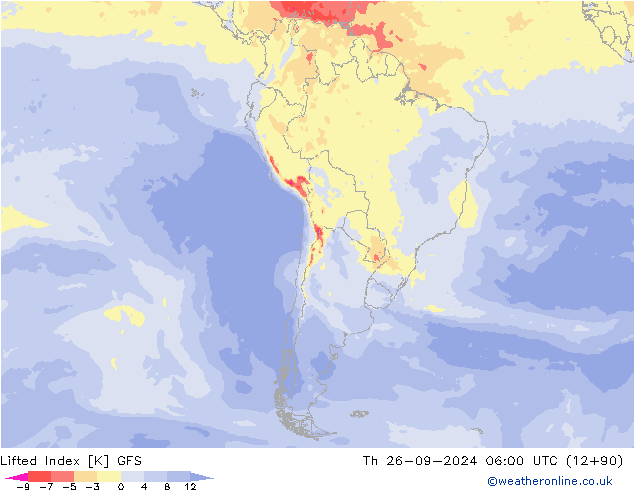 Indice de soulèvement GFS jeu 26.09.2024 06 UTC