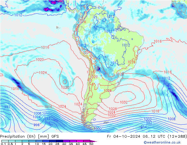 Z500/Rain (+SLP)/Z850 GFS Fr 04.10.2024 12 UTC