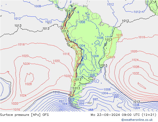 Bodendruck GFS Mo 23.09.2024 09 UTC