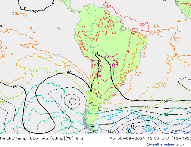 Z500/Rain (+SLP)/Z850 GFS  30.09.2024 12 UTC