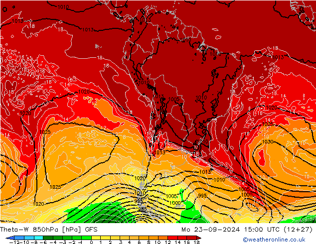 Theta-W 850hPa GFS Mo 23.09.2024 15 UTC