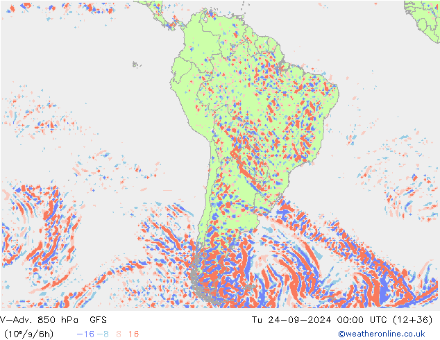 V-Adv. 850 hPa GFS  24.09.2024 00 UTC