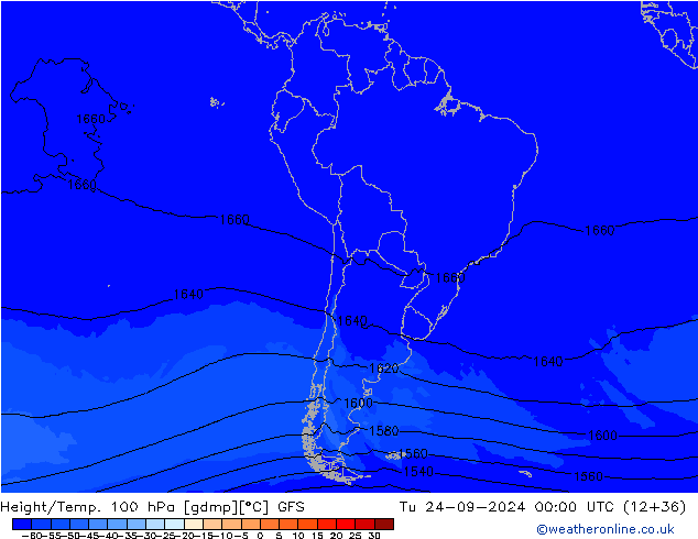 Height/Temp. 100 hPa GFS  24.09.2024 00 UTC