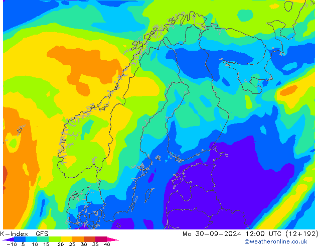 K-Index GFS septembre 2024