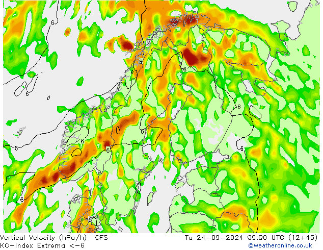 Convection-Index GFS mar 24.09.2024 09 UTC