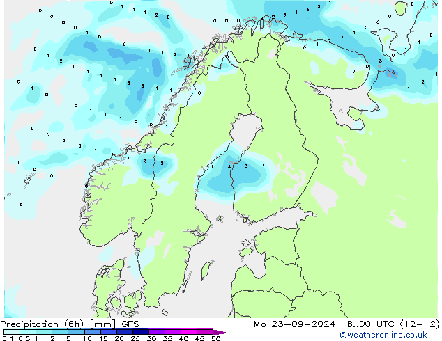 Precipitação (6h) GFS Seg 23.09.2024 00 UTC