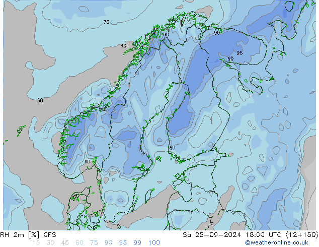 RH 2m GFS Sa 28.09.2024 18 UTC