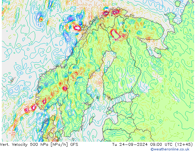 Vert. Velocity 500 hPa GFS mar 24.09.2024 09 UTC