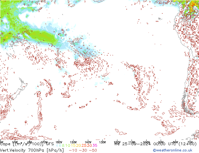 Cape GFS  25.09.2024 00 UTC