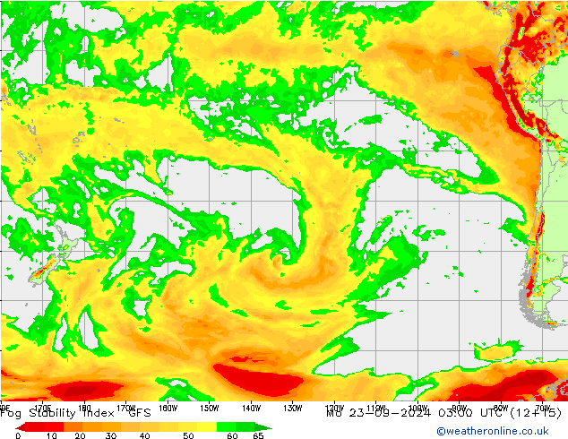 Fog Stability Index GFS Mo 23.09.2024 03 UTC