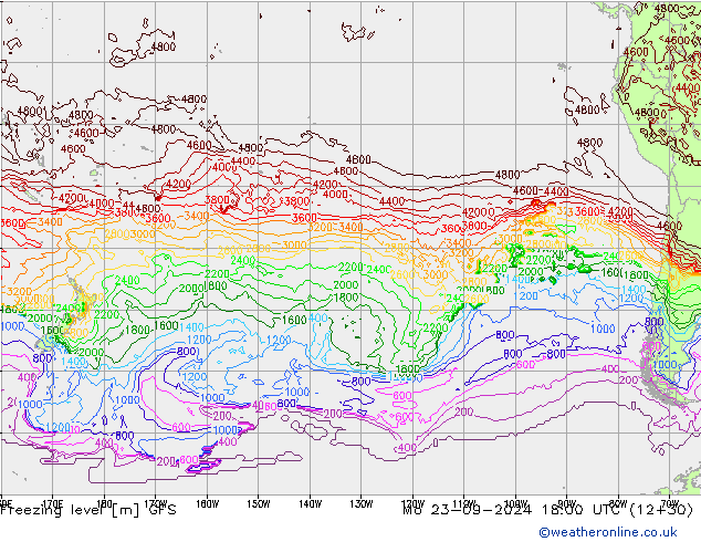 Freezing level GFS  23.09.2024 18 UTC