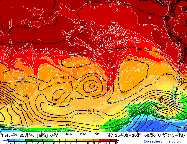 Theta-W 850hPa GFS Seg 23.09.2024 06 UTC