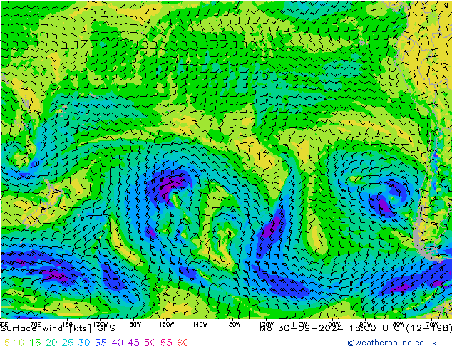 Vento 10 m GFS Seg 30.09.2024 18 UTC