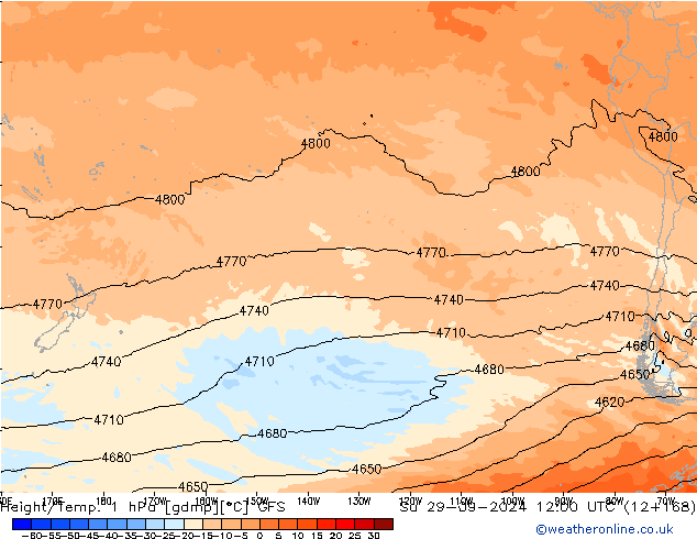 Géop./Temp. 1 hPa GFS dim 29.09.2024 12 UTC