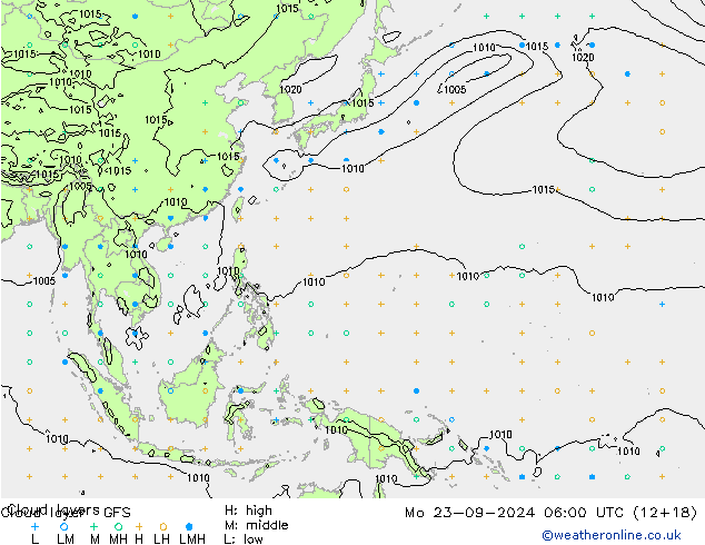 Wolkenlagen GFS ma 23.09.2024 06 UTC