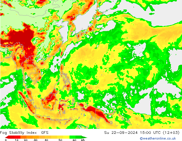 Fog Stability Index GFS zo 22.09.2024 15 UTC